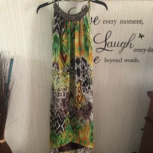 Maxi summer dress, with off the shoulders silhouet